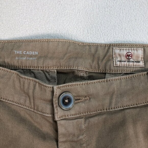 Adriano Goldschmied Pants Men's 34x28 Beige Caden Tailored‎ Trouser Tapered 31R - Picture 3 of 16